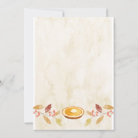 感謝祭の友情招待状 招待状 (裏面)