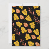 感謝祭の友達との食事 葉の模様 招待状 (裏面)