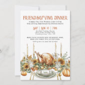 感謝祭の友達ディナーパーティー 招待状 (正面)