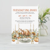 感謝祭の友達ディナーパーティー 招待状 (スタンド正面)