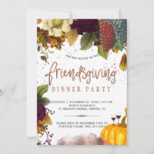 感謝祭の収穫の友情ディナーパーティー 招待状 (正面)