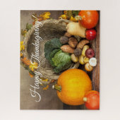 感謝祭の収穫は、まだ生き物籠野菜だ。 ジグソーパズル (縦)