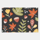 感謝祭の収穫グラフィック紅葉3ピース ラッピングペーパーシート (正面3)