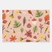 感謝祭の収穫グラフィック紅葉3ピース ラッピングペーパーシート (正面2)