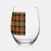 感謝祭の収穫コルヌコピアオンプレイド ステムなしワイングラス (左)