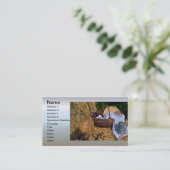 感謝祭の収穫シーンと麦わら帽子 – バスケット 名刺 (スタンド正面)