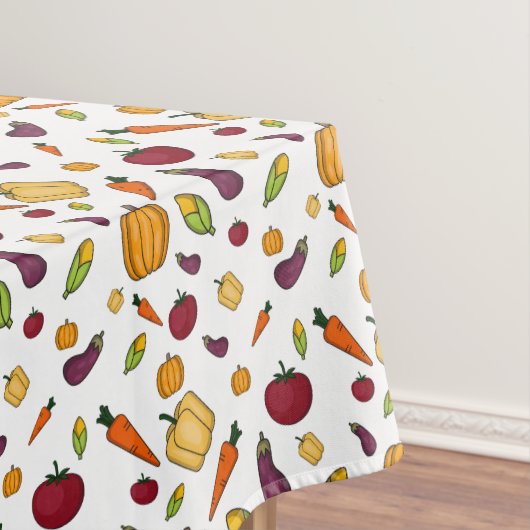 感謝祭の収穫野菜の家族 テーブルクロス (インサイチュ)