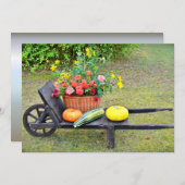 感謝祭の収穫風景と手押し車 シーズンカード (正面/裏面)