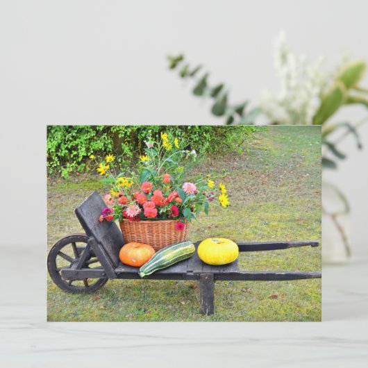 感謝祭の収穫風景と手押し車 シーズンカード (スタンド正面)