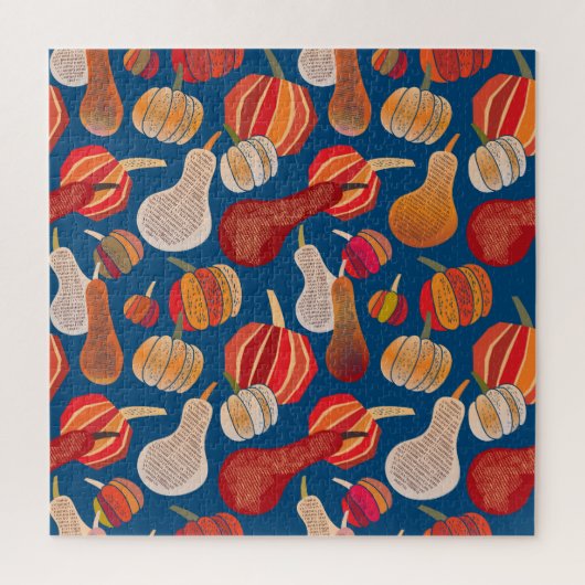 感謝祭の収穫:カボチャヴィンテージアート ジグソーパズル (縦)