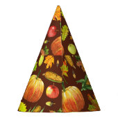 感謝祭の収穫、水の色のシームレスなパターン。 パーティーハット (裏面)