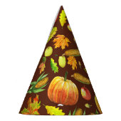 感謝祭の収穫、水の色のシームレスなパターン。 パーティーハット (左)