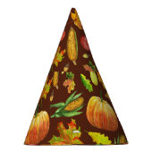 感謝祭の収穫、水の色のシームレスなパターン。 パーティーハット (右)