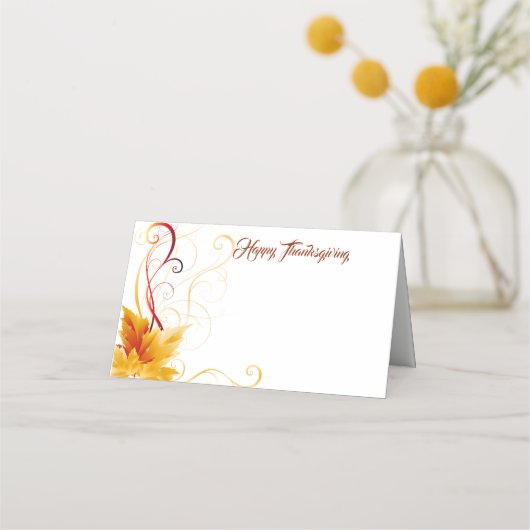 感謝祭の名前座席表 プレイスカード (正面)