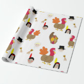 感謝祭の図解入りの、写真付きのな包装紙 ラッピングペーパー (アンロールド)