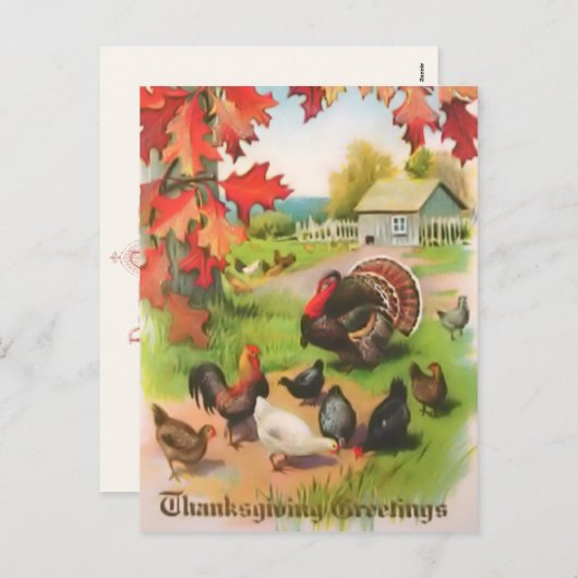 感謝祭の国の挨拶はがき シーズンポストカード (正面/裏面)