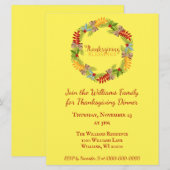 感謝祭の夕食にご一緒しましょう 招待状 (正面/裏面)