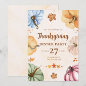 感謝祭の夕食のご招待 - みんなで集まろう シーズンカード (正面/裏面)