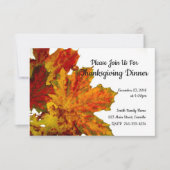 感謝祭の夕食のパーティの招待状の紅葉 招待状 (正面)