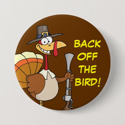 感謝祭の夕食の人質を取るトルコ 缶バッジ (正面)