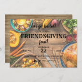 感謝祭の夕食の招待状 招待状 (正面/裏面)