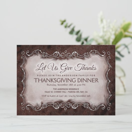 感謝祭の夕食の招待-私達を感謝を与えることを許可して下さい 招待状 (スタンド正面)