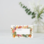 感謝祭の夕食の水彩画の秋の群葉 プレイスカード (スタンド正面)