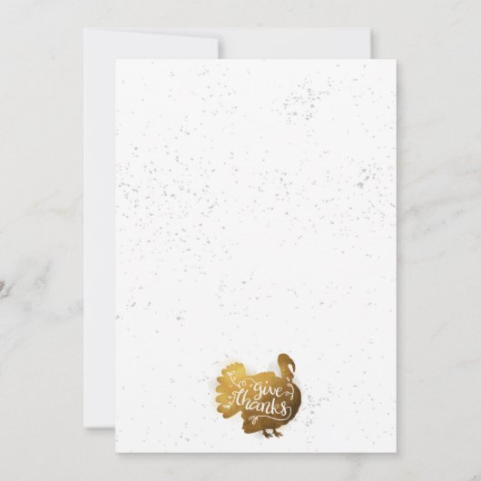 感謝祭の夕食は感謝の招待状を与えます 招待状 (裏面)