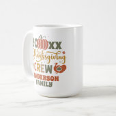 感謝祭の夕食 家族の名前 年の記念品 コーヒーマグカップ (正面左)
