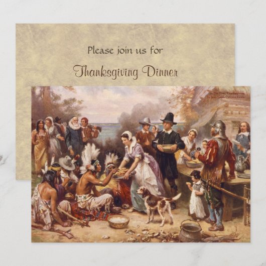 感謝祭の夕食 招待状 (正面/裏面)