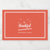 感謝祭の好意ファミリー名かわいいミニ リキュールボトルラベル (シングルラベル)