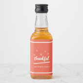 感謝祭の好意ファミリー名かわいいミニ リキュールボトルラベル (正面)