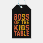 感謝祭の子どもの食卓のボス、七面鳥の日 ギフトタグ (裏面)