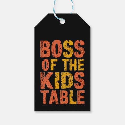 感謝祭の子どもの食卓のボス、七面鳥の日 ギフトタグ (裏面)