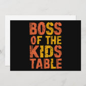 感謝祭の子どもの食卓のボス、七面鳥の日 シーズンカード (正面/裏面)