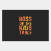 感謝祭の子どもの食卓のボス、七面鳥の日 ラッピングペーパーシート (正面)