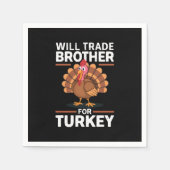 感謝祭の子供たちが兄弟をトレードしてトルコ スタンダードカクテルナプキン (正面)