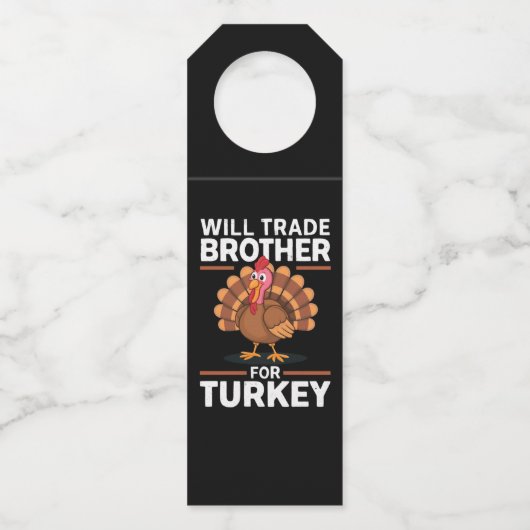 感謝祭の子供たちが兄弟をトレードしてトルコ ボトルネックタグ (正面)