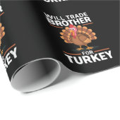 感謝祭の子供たちが兄弟をトレードしてトルコ ラッピングペーパー (ロールコーナー)