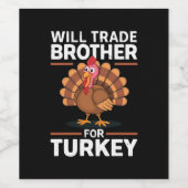 感謝祭の子供たちが兄弟をトレードしてトルコ ワインラベル (シングルラベル)