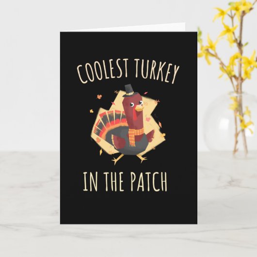 感謝祭の子供たちクールのトルコの服 カード (黄色い花)