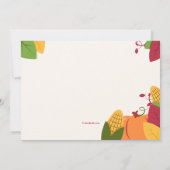 感謝祭の子供の誕生日招待状 招待状 (裏面)