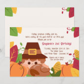 感謝祭の子供の誕生日招待状 招待状 (正面/裏面)