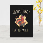 感謝祭の子供用衣装で最もかっこいい七面鳥 カード (黄色い花)