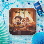 感謝祭の子供7 ペーパープレート (パーティー)