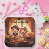 感謝祭の子供7 ペーパープレート (パーティー)