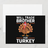 感謝祭の子供、兄弟を七面鳥と交換する シーズンカード (正面/裏面)