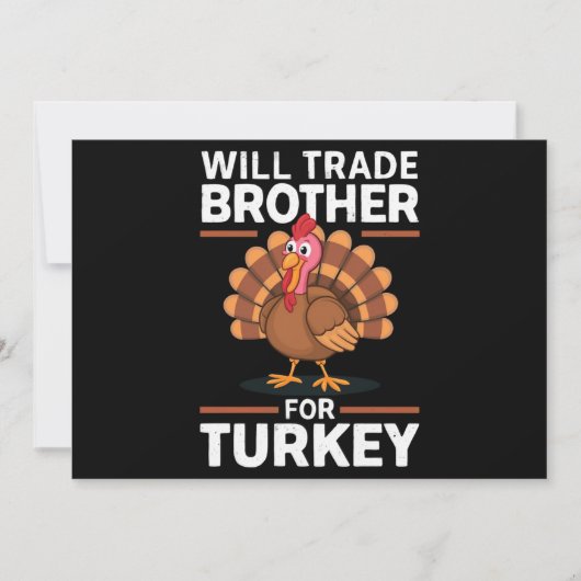 感謝祭の子供、弟を七面鳥と交換する シーズンカード (正面)