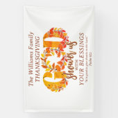 感謝祭の宗教的なディナーの信仰聖書の引用 横断幕 (縦)