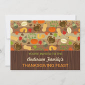感謝祭の宴秋ディナーパーティー秋の七面鳥 招待状 (正面)